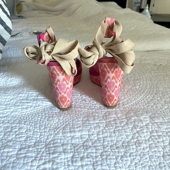 Stuart Weitzman and Theodora & Callum Ankle Wrap Wedges - Picture 5 of 8